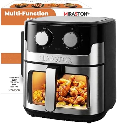 8.5QT Air Fryer, Upgraded Family Size Capacity, Visual Window, Sq...
