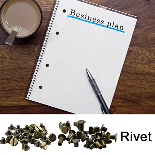 Enenes Chicago Screw 90 Sets Screw Post 3 Sizes Belt Screws 1/4 3/8 1/2 Inch Medal Binding Screw Posts For Leather Decoration Bookbinding Crafts (Copper) #TOP4