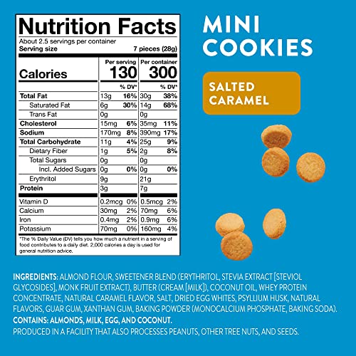HighKey Low Carb Snacks Salted Caramel Cookies - 6.75oz Keto Snack 3-Pack Diаbetic Snacks Sugar Free Dessert Sweets Gluten Free Foods Diet Friendly Food Almond Flour Zero Sugar Healthy Candy Treats