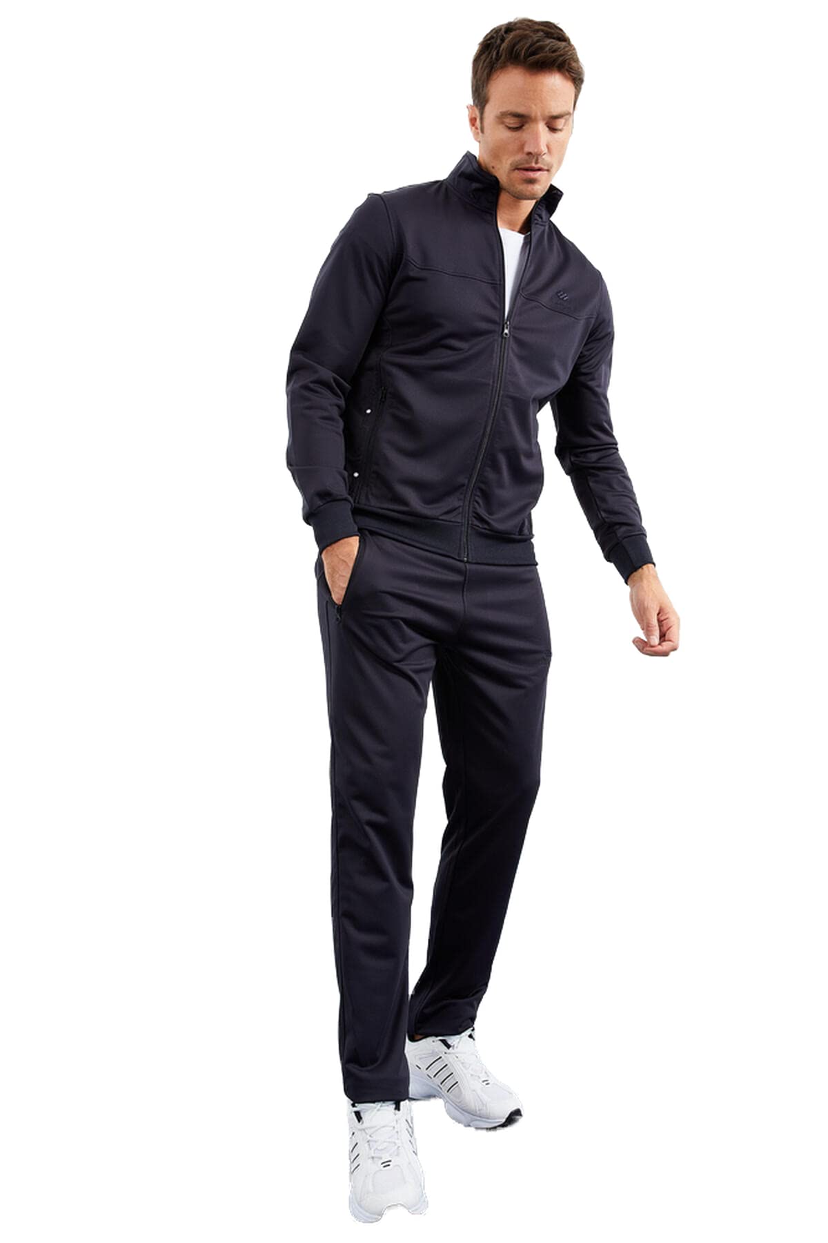 TOMMY LIFE TOMMYLIFE Lacivert Dik Yaka Fermuarlı Standart Kalıp Klasik Paça Eşofman Takımı,…