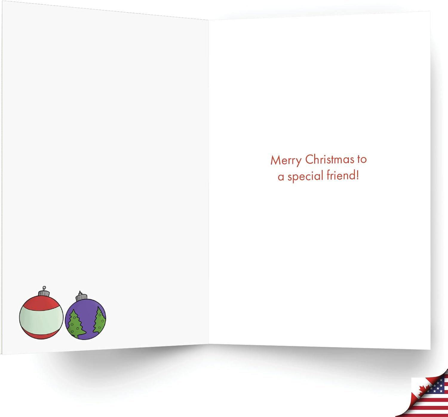 NobleWorks 12 Funny Christmas Cards w/5 x 7 Inch Envelopes (1 Design, 12 Each) - Ornament Friends C8759XSG-B12x1