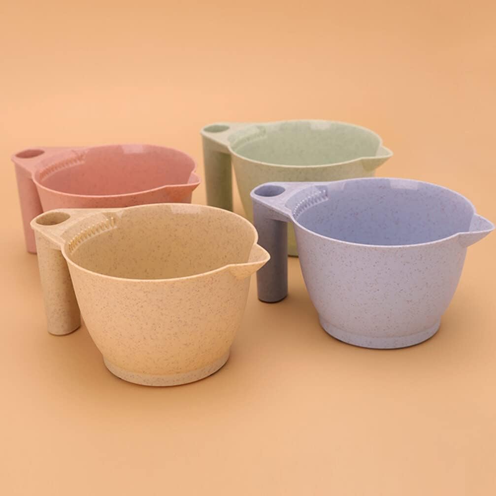 minkissy Hair Dye Mixing Bowls Set with Ergonomic Handles Portable Color Mixing Bowls for Hair Salon and Home Use Durable Pp Material 6.69X3.54X6.29 Inch 4-Pack