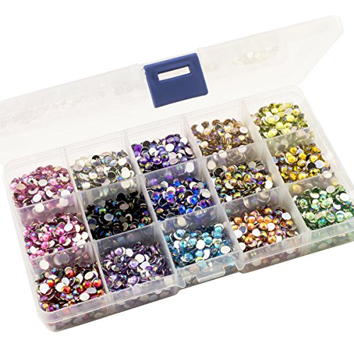 Summer-Ray 5mm Flat Back Assorted AB Colour Globe Cut Rhinestones in Storage Box Set 1, Gold - Image 2