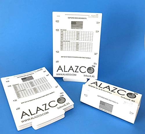 ALAZCO 6 Glue Traps - Excellent Quality Glue Boards Mouse Trap Bugs Insects Spiders, Brown Recluse, Crickets Cockroaches Lizard Scorpion Mice Trap & Monitor Non-Toxic Made in USA
