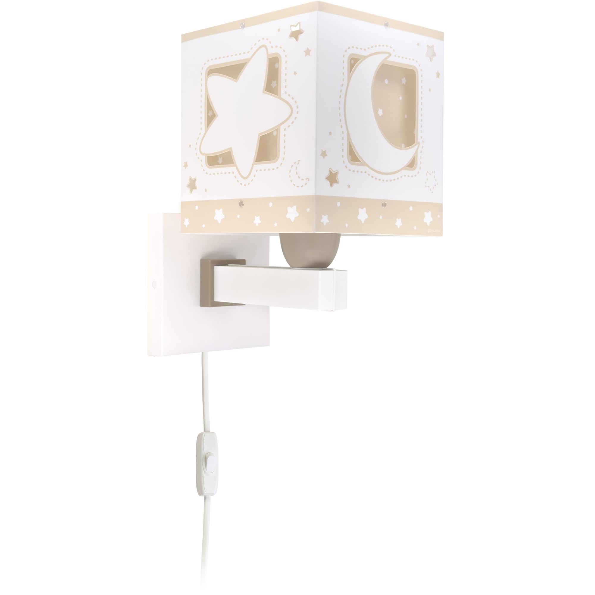 Dalber Applique murale enfant Moonlight lune et étoiles Beige, 63239B, E27