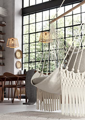 Eglo Lampada A Sospensione Hykeham, Ø 38 Cm, Naturale, Bambù - 3
