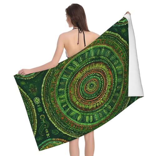 JKXUN Serviettes de bain Green Spot, super douces et absorbantes, grande serviette de bain, 82 x 132 cm, légère