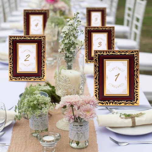 Image of 12 Pack 4 x 6 Inch Mahogany Gold Small Picture Frames Bulk