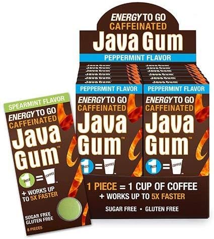 Java Caffeinated Energy Spearmint Chewing Gum Case Pack 96 Pieces