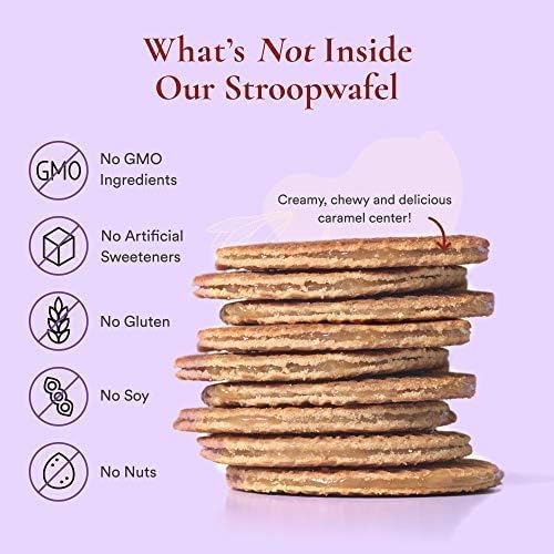 Miniatura 5 de Swoffle - Stroopwafels orgánicos certificados sin gluten - Relleno de caramelo y vainilla francesa  (12) waffles envueltos individualmente, (6) de