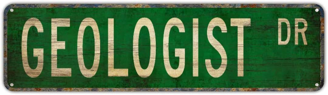Peiyeety A009 Vintage Metal Tin Sign Decorative Wall Art Geologist Dr Themed Street Sign, Rustic Style, Durable Waterproof Rustproof, For Lab, Office, Home, Easy To Mount, 4X16 Inch
