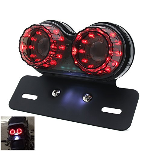 Bobber Cafe Racer ATV Chopper LED Tail Light Integrated Running Turn Signal Lamp License Plate Bracket Tail Lamp