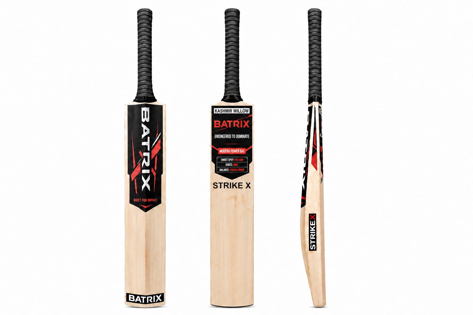BATRIX Strike X Grade-1 Double Blade Kashmir Willow Cricket Bat | SH-Full (33.5) | Professional Cricket Bat | Thick Edges | Lightweight | Leather Ball Cricket Bat | for 15+ Years-image-22