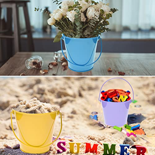 TAKMA Colored Metal Buckets with Handle, 6 Pack 5.91 Inch Galvanized Iron Pail Bucket for Kids,Classroom,Crafts,and Party Favors (Multi-Colored) by TAKMA - Image 6