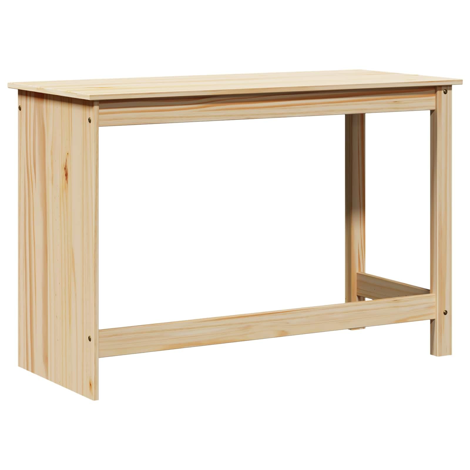 Scrivania marrone in legno massello di pino, 112 x 50 x 75 cm, moderna scrivania da ufficio per casa e studenti, piccolo tavolo da lavoro con superficie opaca, resistente scrivania per