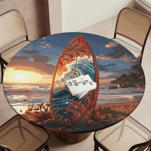 Nappe ronde décorative planche de surf élastique et thermo-isolante - 6
