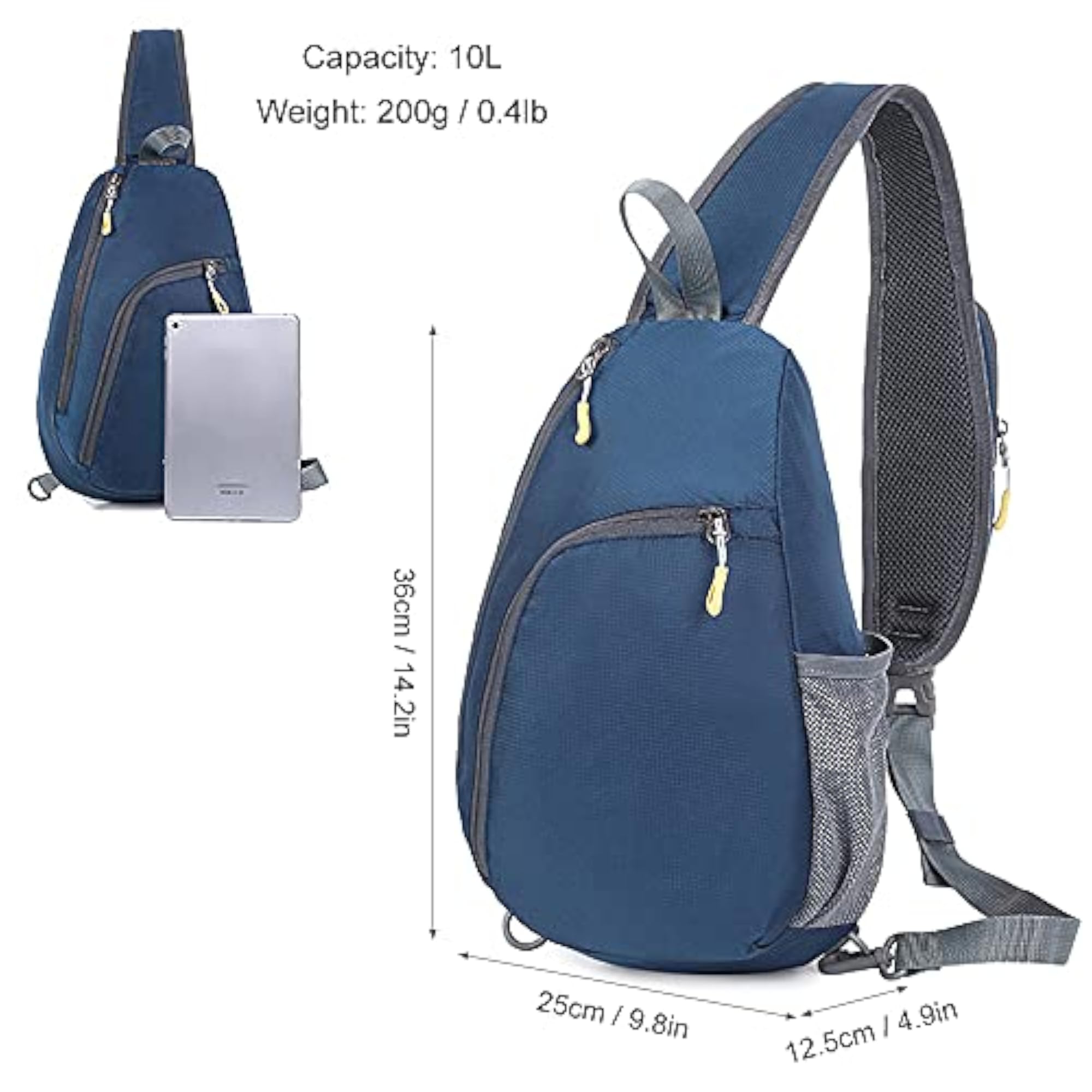 10L Water Repellent Sling Bag for Men and Women