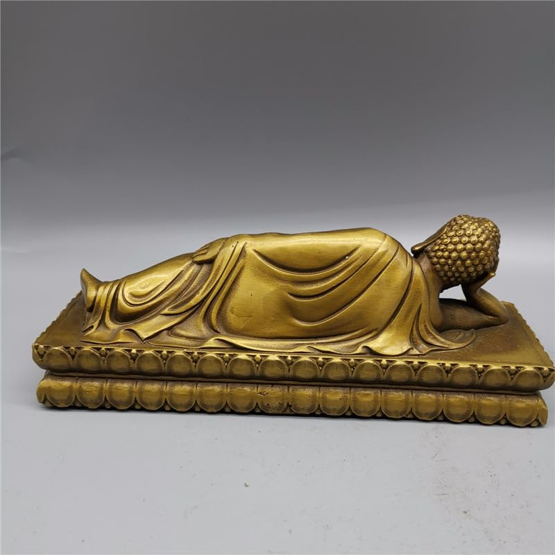 Posąg Buddy do wewnątrz leżącego Buddy Rzemiosło z brązu Bodhisattwa Dekoracja Home Decor Medytacja Statua Zen Dekoracja Medytująca Statua Buddy Rzeźba