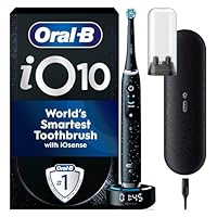 Oral-B iO10 Electric Toothbrushes Adults, Gifts For Women / Men, 1 Handle, 1 Toothbrush Head and Charging Travel Case, 7 Modes, Sense Smart Charger, 2 Pin Plug, Cosmic Black, Oral B IO Toothbrush