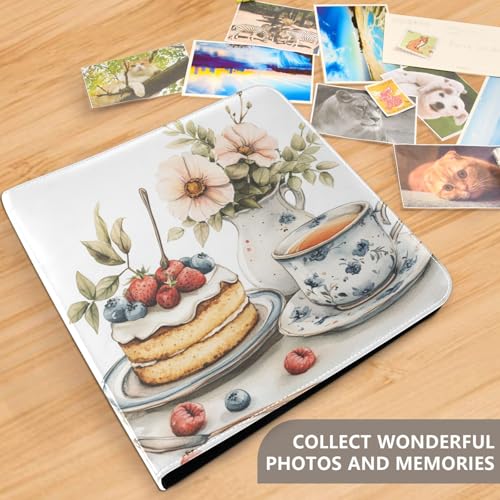 Álbum de fotos autoadhesivo DIY con encuadernación de 3 anillas, tapa de cuero PU, 40 páginas, tamaño 11,8 x 11,2 pulgadas miniatura 5