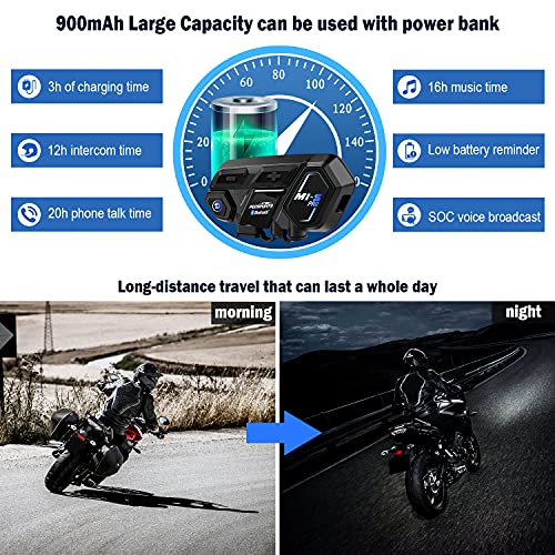Fodsports Motorcycle Bluetooth Intercom, M1S Pro 2000M 8 Riders Group Motorbike Helmet Communication System Headset Universal Wireless Interphone (Waterproof/Handsfree/Stereo Music/Gps/2 Pack) #TOP3