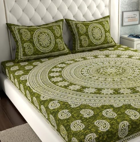 Image of Monique Bedsheet Set | 144 TC Cotton Bedsheet for Double Bed with 2 Pillow Cover