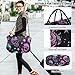 Skull Travel Duffle Bag Gym Bag, Neon Purple Gothic Skull Weekender Bags for Women with Toiletry Bag Travel Tote Bag Swim Bag