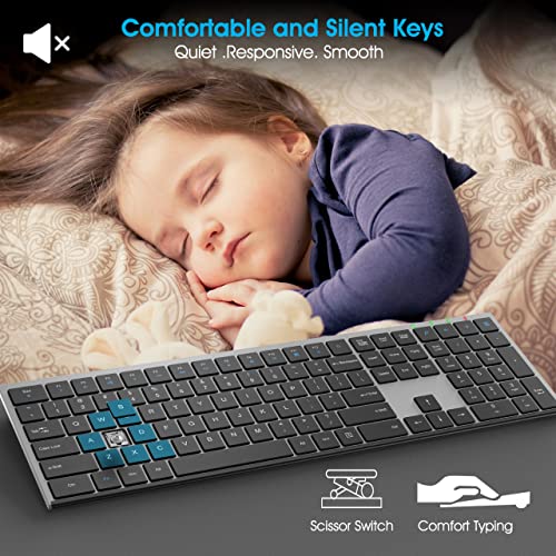 Wireless-Keyboard-Trueque-Full-Size-Ultra-Slim-Keyboard-Silent-Keys-24-GHz-Wireless-Ergonomic-USB-Computer-Keyboard-with-Number-Pad-for-Laptop-Windows-PC-Desktop-Mac-Grey