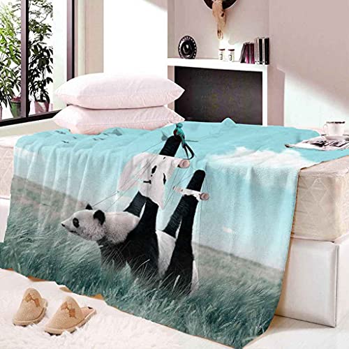 Couverture flanelle animal panda idée cadeau douceur originale - 3
