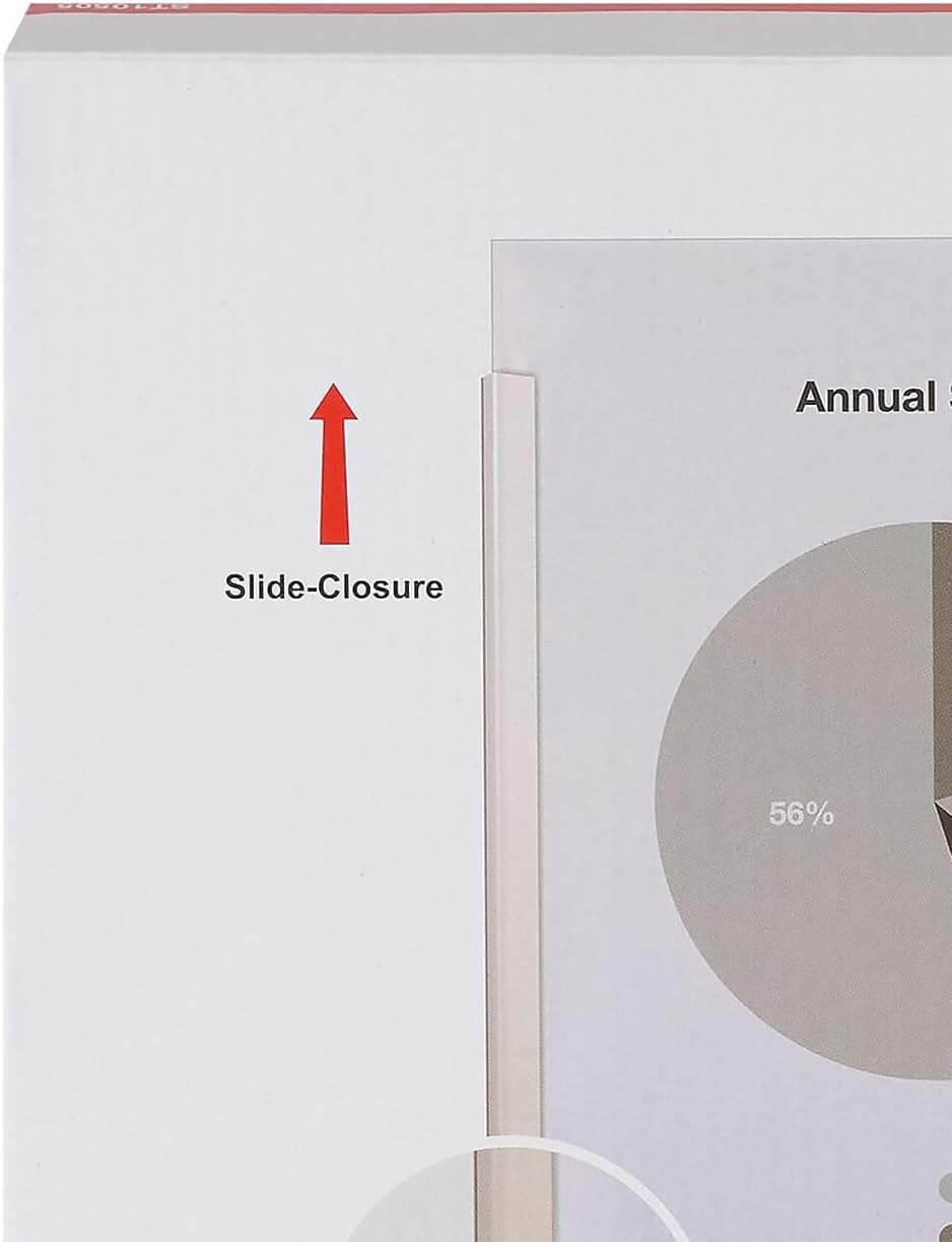 Staples Slide-Locking Report Covers, Letter Size, Clear, Secure Presentation Covers for Reports & Proposals, Easy-Insert Spine, 100 Pack