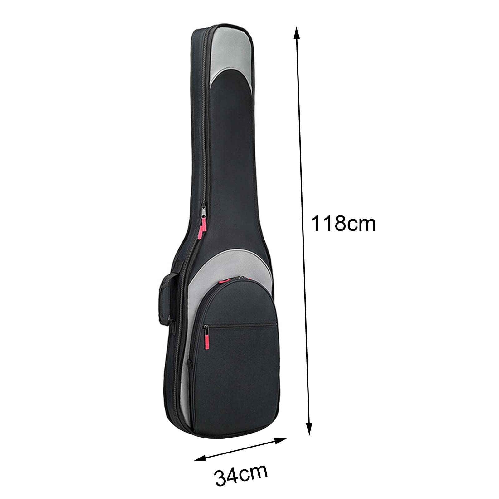 Étui pour Guitare électrique, Housse de Transport, Sac Rembourré Souple, GRISE