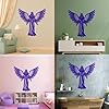 Angel Silhouette with Delicate Wings Engraving Stickers 54.6x55cm Art Mural Painting DarkBlue #2