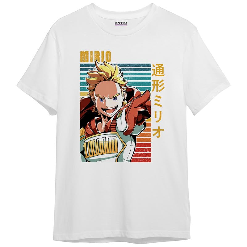 KAMIZO FASHION Mirio Toogata White Printed Half Sleeve Cotton T-shirt for Men and Women