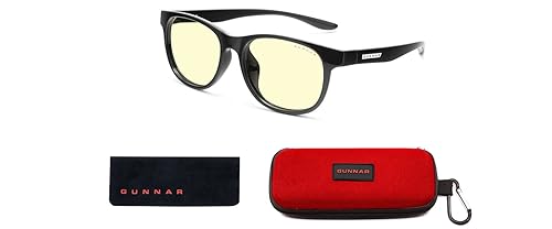 GUNNAR - Blue Light Glasses for Kids (age 8-12) - Blocks 65% Blue Light - Rush, Onyx, Amber Tint
