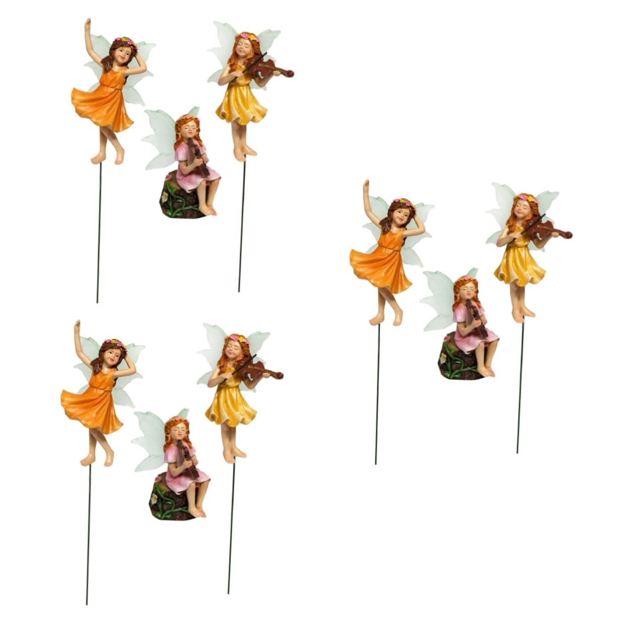 Figurines de fées lumineuses pour jardin et décoration de pots en résine