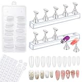 Acrylic Nail Holder Stands, Flasoo Magnetic Press on Nail Practice Stands Set Including Nail Tip Hol