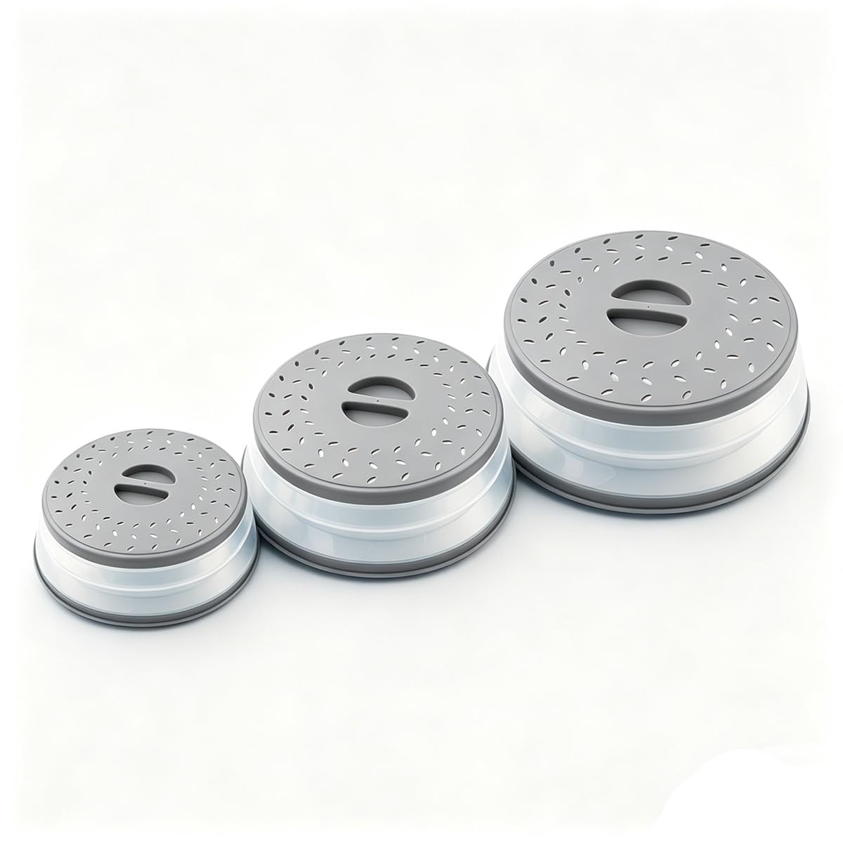 Collapsible Microwave Splatter Cover(gray, Set of 3)