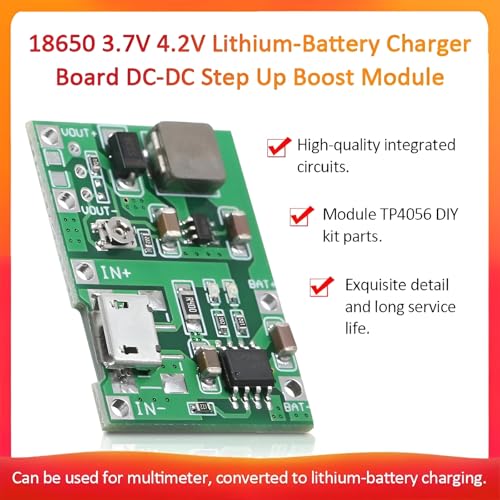 Image of Hexonix TP4056 18650 3.7V 4.2V Battery Charging Module with Integrated DC Boost Converter Module (Micro-USB)