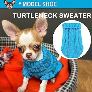 2 Pieces Chihuahua Sweater Dog Clothes for Small Dogs, Dog Sweaters for Small Dogs, Turtleneck Knitted Chihuahua Yorkie Sweater (X-Small) 2 Pieces Chihuahua Sweater Dog Clothes for Small Dogs, Dog Sweaters for Small Dogs, Turtleneck Knitted Chihuahua Yorkie Sweater (X-Small)