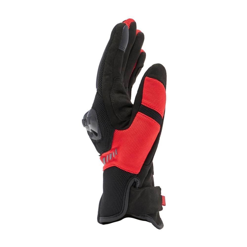 DAINESE - Mig 3 Air Tex Gloves, Guanti Moto Estivi, Tessuto Ventilato, Protezioni sulle Nocche, Touch Screen, Nero/Rosso, XL
