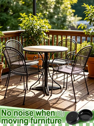 Image of ANPHSIN 36 Pack 1.5 inch Wrought Iron Patio Chair Leg Caps | Round Outdoor Furniture Sliders Replacement for Protecting Floor Surfaces from Scratches and Rust