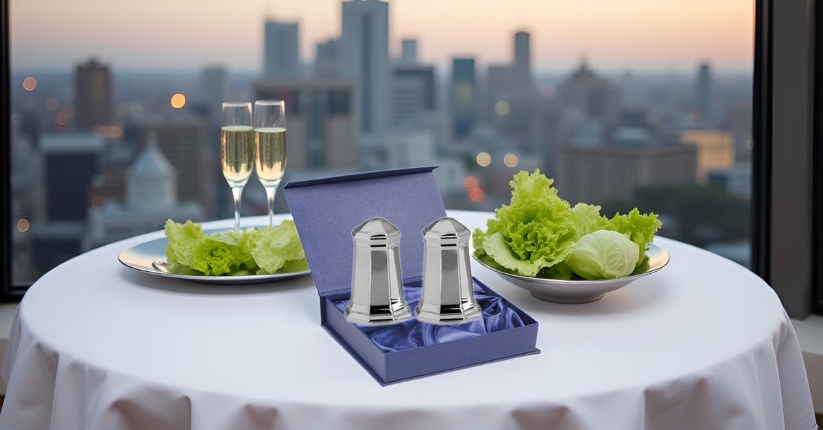 Salz- und Pfefferstreuer "Hamburg" | Achteckig | Silber Plated versilbert | 4x3 cm | Edles Tafelsilber | Ideal als Geschenk