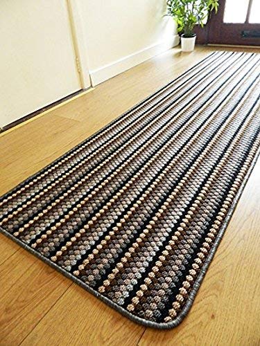 Jolly NEW LEAD GREY COLOUR MODERN WASHABLE NON SLIP KITCHEN UTILITY HALL LONG RUNNER DOOR MAT RUG (67x120cm)