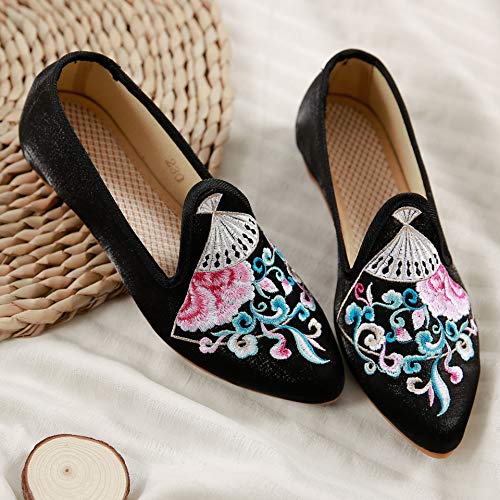 TN TANGNEST Women's Vintage Floral Embroidered Flats3