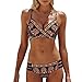 Produktbild Kobay Frauen Böhmen Push-Up gepolsterte BH Beach Bikini Set Badeanzug Bademode (S, Schwarz)