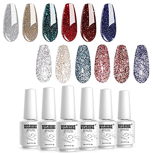 Vishine Set Geles para Uñas 6 Colores Brillantes 8ml miniatura 2
