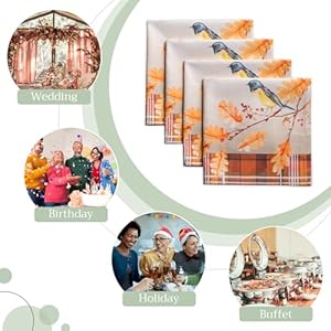 Maison d' Hermine Napkin 100% Cotton Set of 4 Cloth Napkin Decorative Washable Napkins for Gifts, Home, Kitchen, Cocktail Parties & Camping, Oak Leaves - Thanksgiving/Christmas (20”X20”) Maison d Hermine Napkin 100 Cotton Set of 4 Cloth Napkin Decorative Washable Napkins for Gifts Home Kitchen Cocktail Parties Camping Oak Leaves ThanksgivingChristmas 20X20