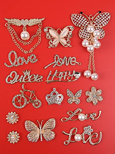 Bling Jewelry Shoes Charms Enamel Diamond Shoe Decoration With Chains Accessories For Girls Women Enam002-Gold-22Pcs #TOP4