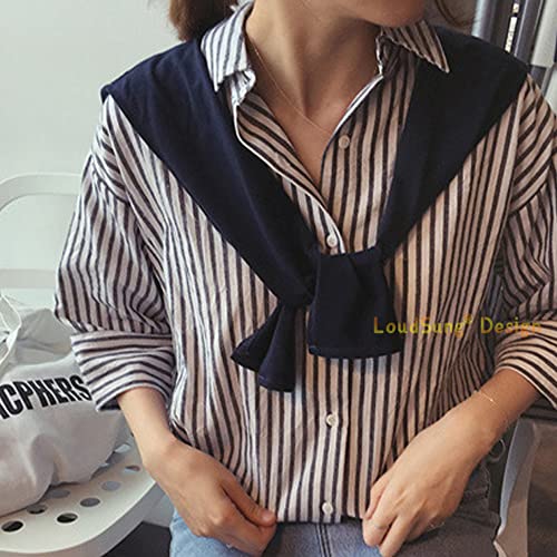 LoudSung Shawl Elegant Cape Wrap Unisex Scarf Detachable Blouse Cotton Knitted Fake Collar Top4