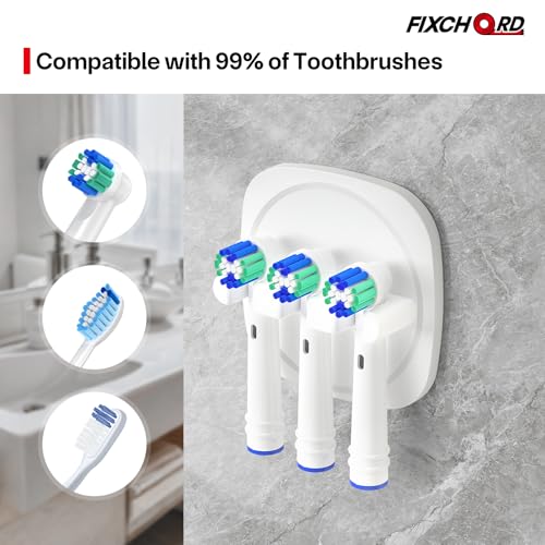 FIXCHORD Electric Toothbrush Head Holder, 2 Pieces, Bathroom Toothbrush Holder for Electric Toothbrushes with Strong 3M Sticker, Toothbrush Holder for Bathroom, White - Cosy Home Interiors FIXCHORD Electric Toothbrush Head Holder, 2 Pieces, Bathroom Toothbrush Holder for Electric Toothbrushes with Strong 3M Sticker, Toothbrush Holder for Bathroom, White - Image 3